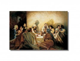 Quadro Santa Ceia de Jesus Sala Jantar Tela Canvas 90x60