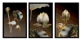 Quadros Decorativos Flores Desidratadas Salas Moldura 60x40