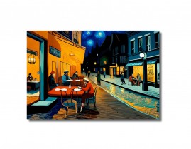 Van Gogh Quadro Releitura Caf Terrace Lanamento Tela 80x50