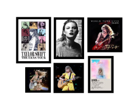 Taylor Swift - The Eras Tour - Kit 6 Quadros Decorativos