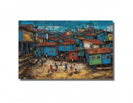 Arte Urbana Quadro Favela Impressionismo Salas Tela 80x50
