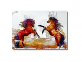 Quadro Grande Cavalos Selvagens Arte Gráfica Tela 80x50